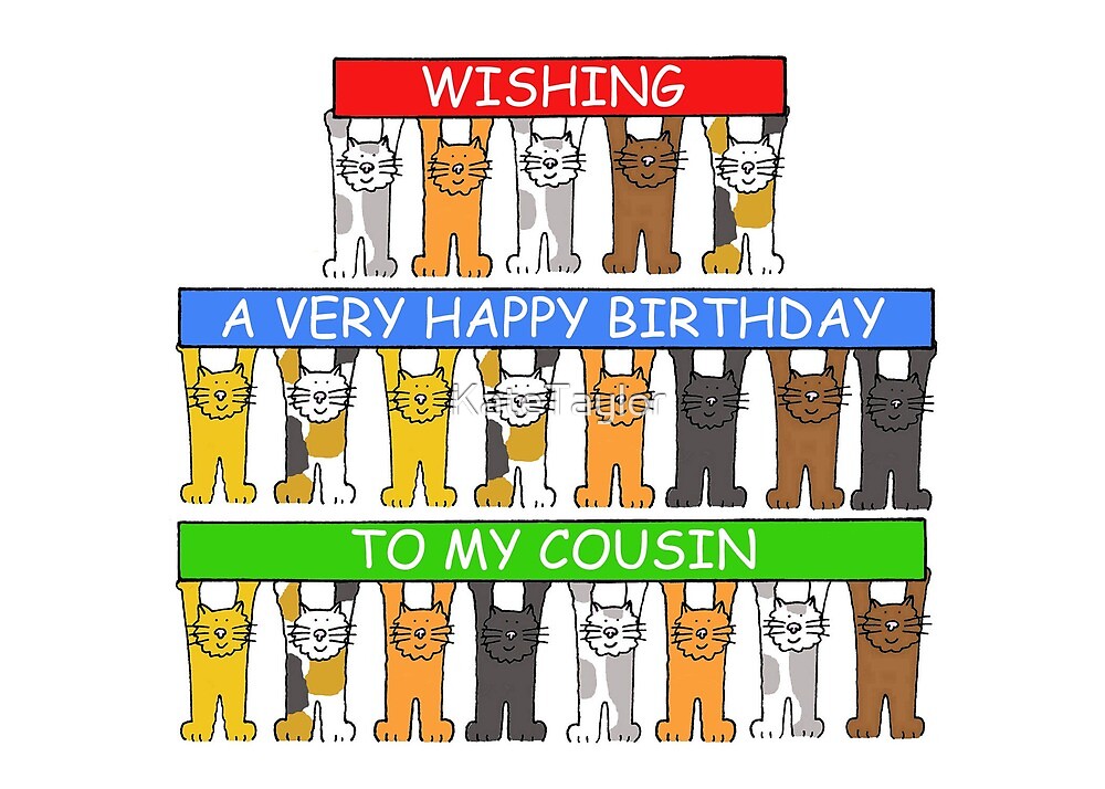 Joyeux Anniversaire Cousin Chats De Dessin Animé Par