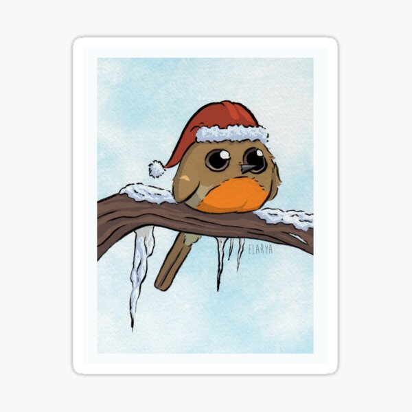 Rougegorge de Noël Sticker