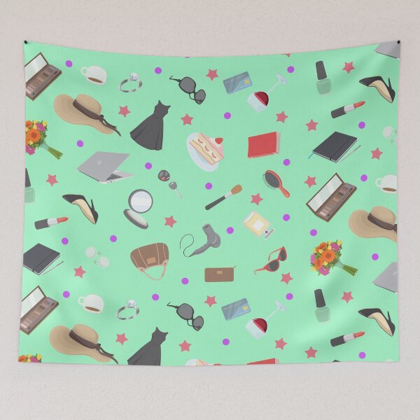 Item preview, LADIES STUFF GREEN PATTERN designed and sold by SClassWeirdos.