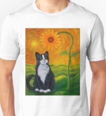 Cat and Sunflower Unisex T-Shirt
