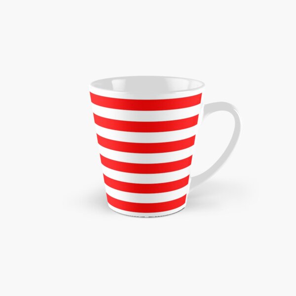 Red and White Horizontal Stripes Tall Mug
