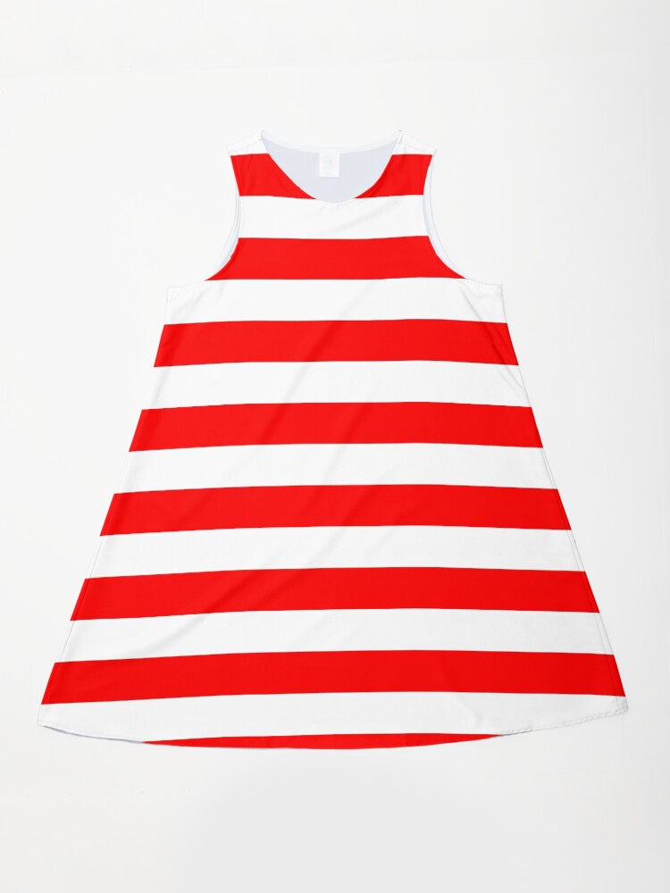 Red and White Horizontal Stripes" A-Line Dress for Sale by starrylite | Redbubble Red and White Horizontal Stripes" A-Line Dress for Sale by starrylite | Redbubble