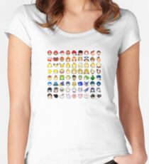 Super Smash Bros Ultimate Character Stock Icons - Rainbow! (Arrangement 4 of 4) Fitted Scoop T-Shirt