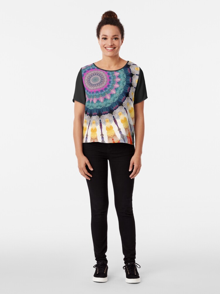 Alternate view of Ornamental Circles With Texture Chiffon Top
