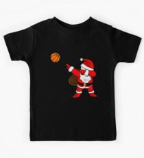 DABBING BASKETBALL SANTA | Christmas Funny Art Dab Ball Kids Tee