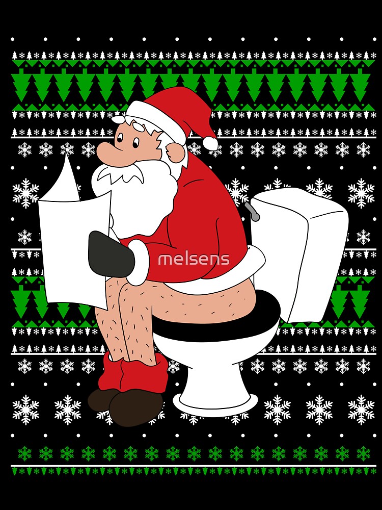 santa on toilet sweater