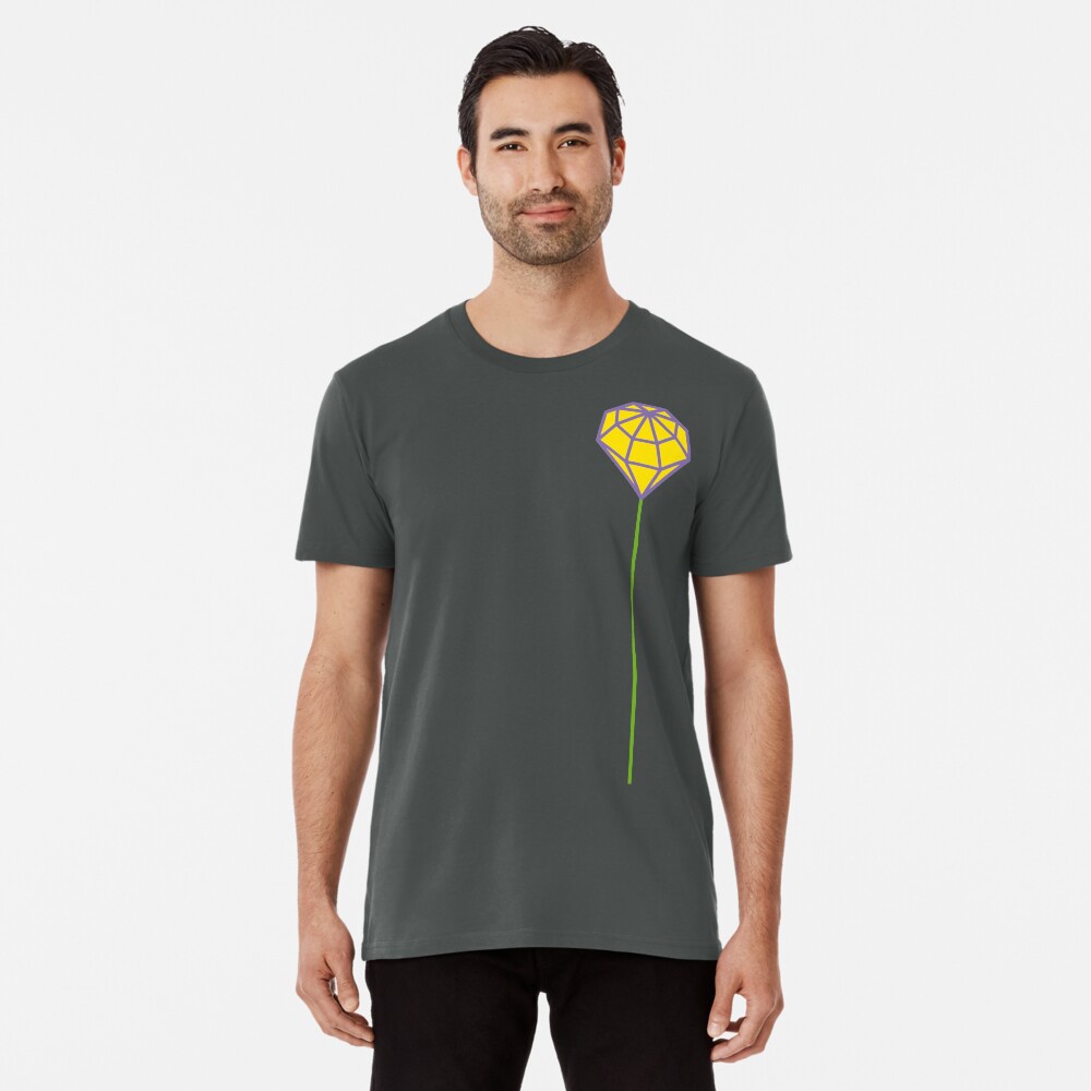 Buttonhole (purple and yellow) Premium T-Shirt