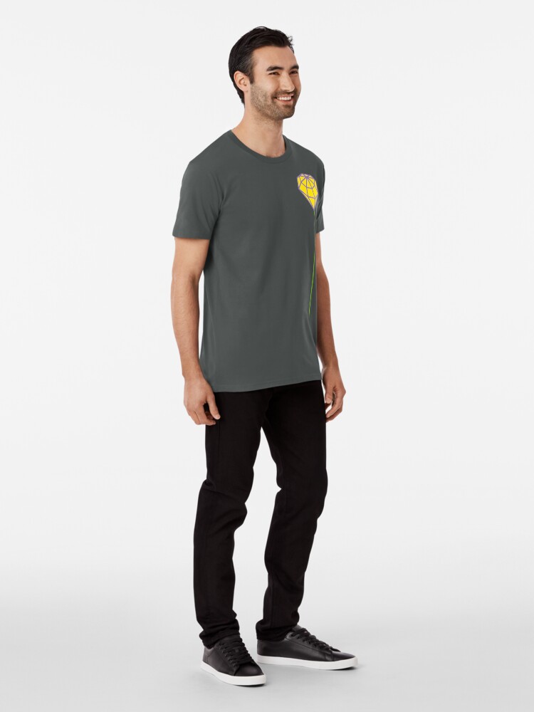 Alternate view of Buttonhole (purple and yellow) Premium T-Shirt