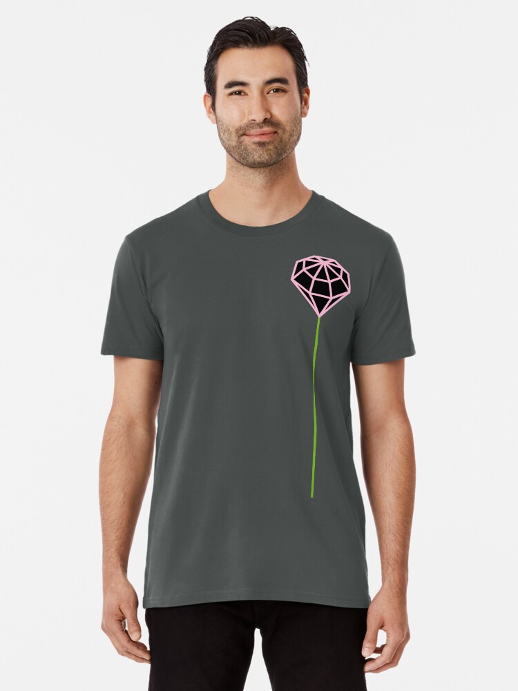 Thumbnail 1 of 6, Premium T-Shirt, Buttonhole (black and pink) designed and sold by Michael Tierney.