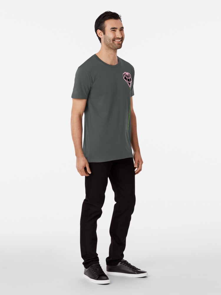 Thumbnail 3 of 6, Premium T-Shirt, Buttonhole (black and pink) designed and sold by Michael Tierney.