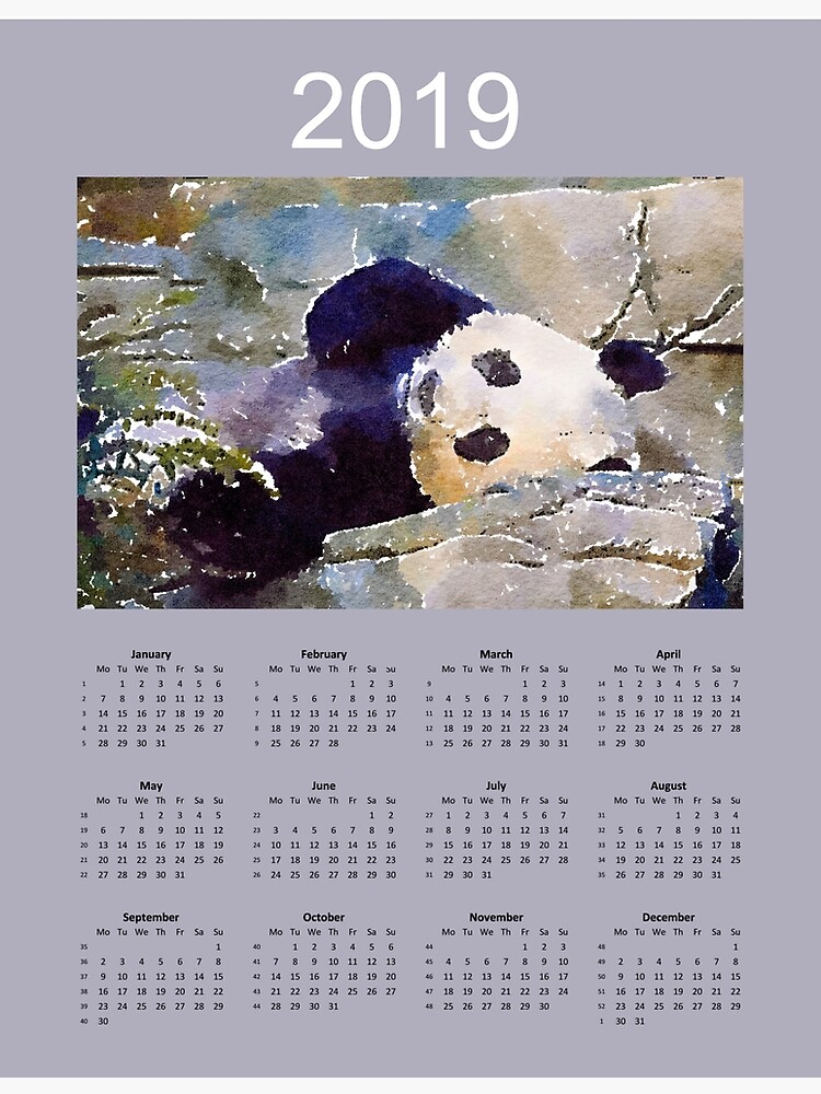 "Panda Calendar 2019" Poster by miniverdesigns | Redbubble "Panda Calendar 2019" Poster by miniverdesigns | Redbubble
