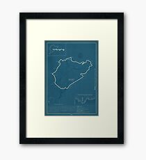 Nürburgring Nordschleife Track Map Gerahmtes Wandbild