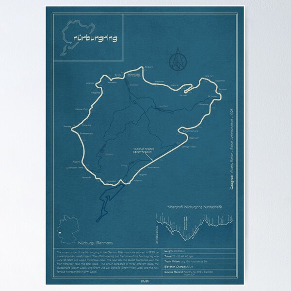 Item preview, Nürburgring Nordschleife Track Map designed and sold by Peter Dials.