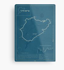 Lienzo metálico Nurburgring Nordschleife Track Map