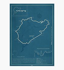 Nurburgring Nordschleife Track Map Photographic Print