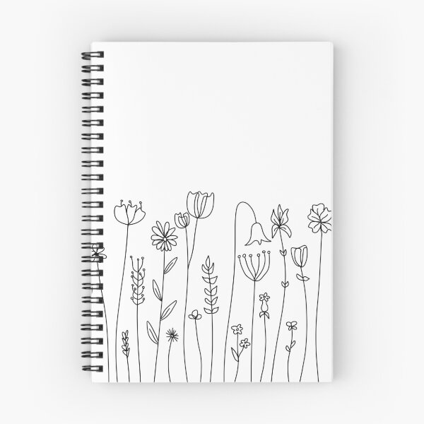 Item preview, Simple Line Art Drawings of Flowers in Black and White designed and sold by Melody Watson.