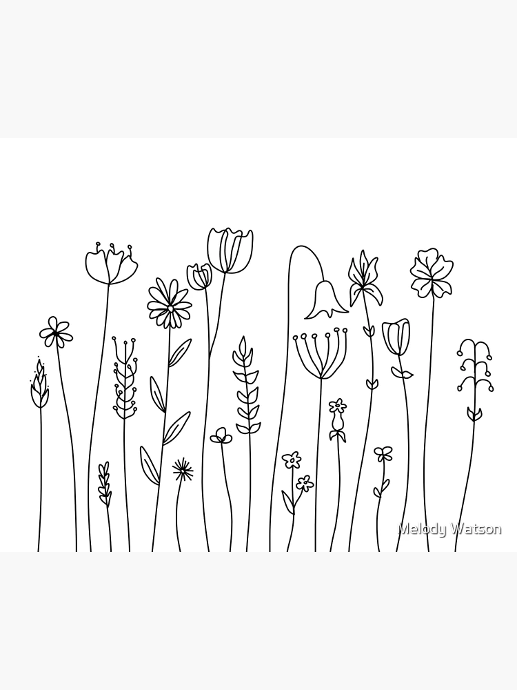 Flowers Line Art Graphic by PurMoon · Creative Fabrica
