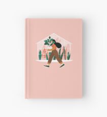 Beautiful girl with plant in pot Hardcover Journal