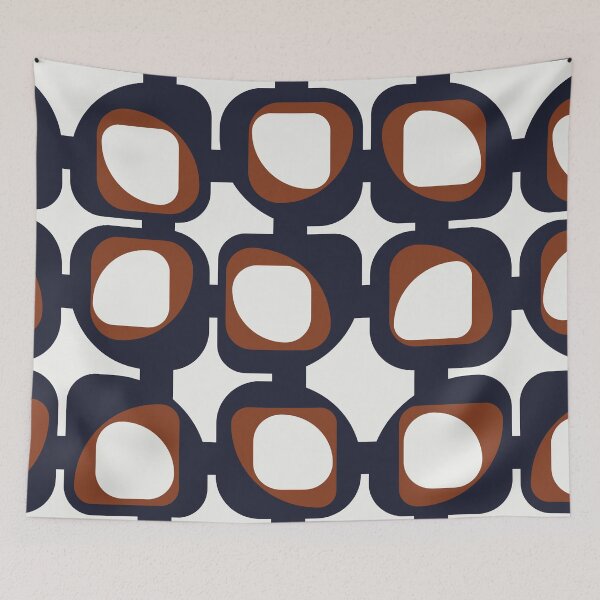 Item preview, Navy and Rust Nine Times Three (I) designed and sold by BlertaDK.