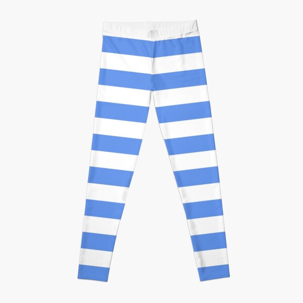 Light Blue and White Horizontal Stripes Leggings for Sale by starrylite