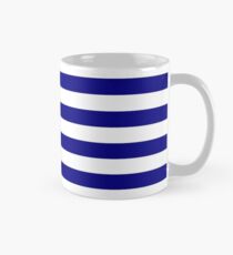 Blue and White Horizontal Stripes Classic Mug