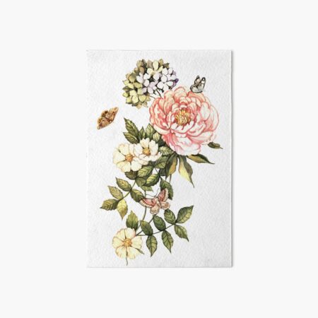 Watercolor vintage floral motifs Art Board Print