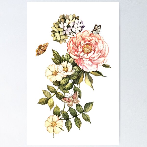 Aperçu de l'œuvre Motifs floraux vintage à l'aquarelle créée et vendue par Anna  Yudina.