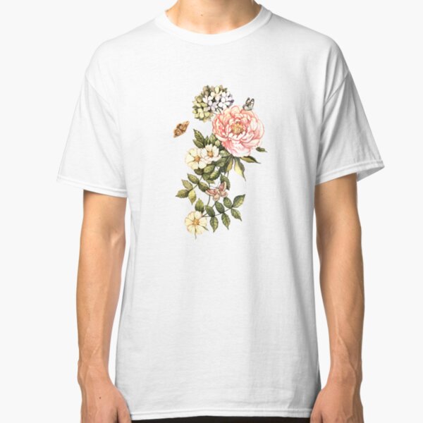 Watercolor vintage floral motifs Classic T-Shirt