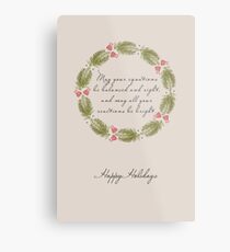 Chemistry Holiday Greeting Card Metal Print