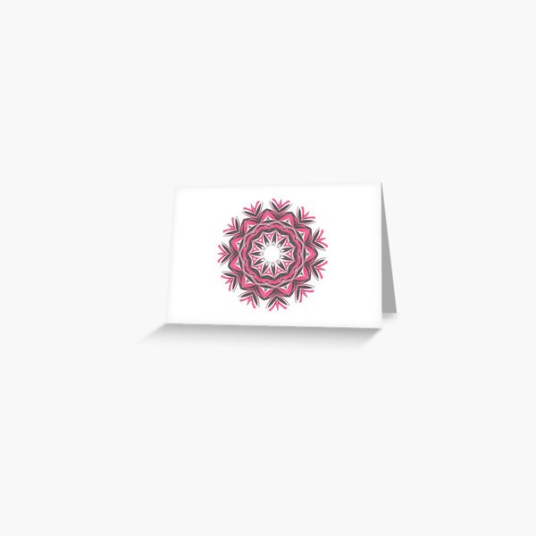 Charcoal and Red Feather Circle Fall Into Winter Design by GreenBeeMee Greeting Card
