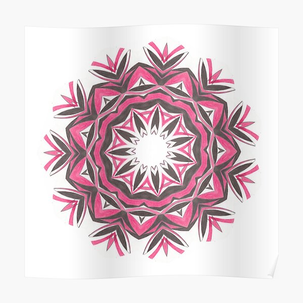 Charcoal and Red Feather Circle Fall Into Winter Design by GreenBeeMee Poster