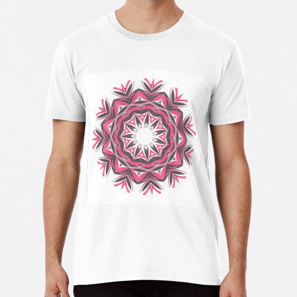 Charcoal and Red Feather Circle Fall Into Winter Design by GreenBeeMee Premium T-Shirt