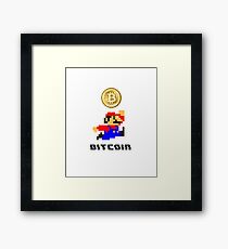 Bitcoin , 8bit Framed Print