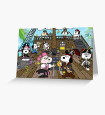 Snoopy's Pirate Family Greeting Card