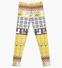 Alpaca Christmas Sweater Pattern Leggings