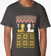 Alpaca Christmas Sweater Pattern Long T-Shirt