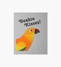 Beakie Kisses Sun Conure Parrot Cute Art Board