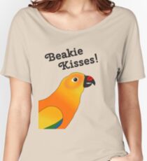 Beakie Kisses Sun Conure Parrot Cute Women's Relaxed Fit T-Shirt