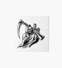 Grim Reaper with Gun Sickle Art Board