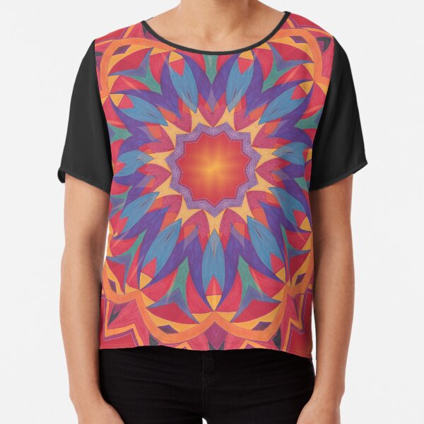 Melons Sliced Fruit and Juice Fall Into Winter Design by Green Bee Mee Chiffon Top