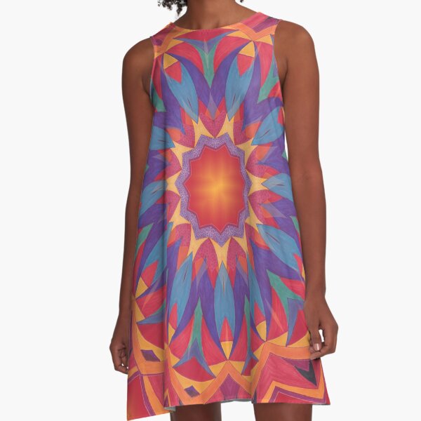 Melons Sliced Fruit and Juice Fall Into Winter Design by Green Bee Mee A-Line Dress