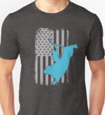 Bull Riding Distressed US American Flag - Rodeo Bullrider Lover Unisex T-Shirt
