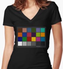 Color Checker Chart Women's Fitted V-Neck T-Shirt