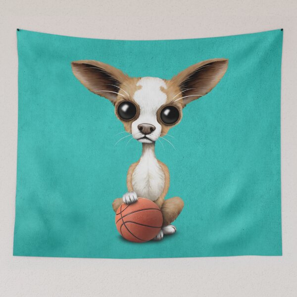 Item preview, Chihuahua Puppy Dog Playing With Basketball designed and sold by JeffBartels.
