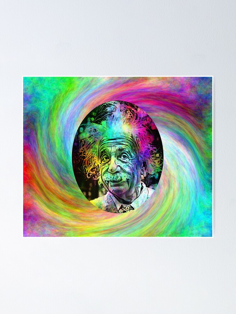 ALBERT EINSTEIN TRIPPY POSTER PSYCHEDELIC GIANT WALL ART HUGE ABSTRACT PRINT