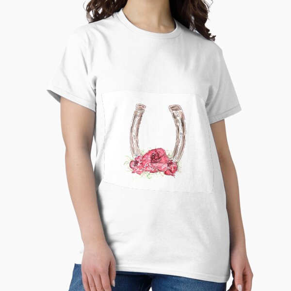 Aperçu de l'œuvre Chaussure à cheval avec des roses, Kentucky Derby, Southern, Red, Chevaux créée et vendue par CleverlyInspired.