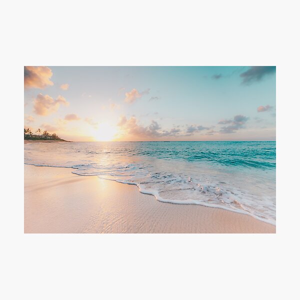 Tropical Clear Ocean Sunset Photographic Print