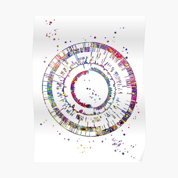 Genomics, science, science art, DNA, DNA print, watercolor DNA Poster