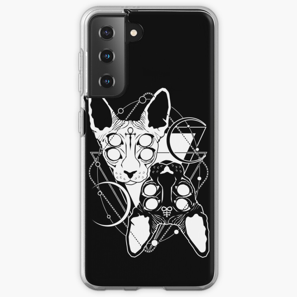Sphynx cats with ankh and Leviathan cross symbols Samsung Galaxy Phone Case