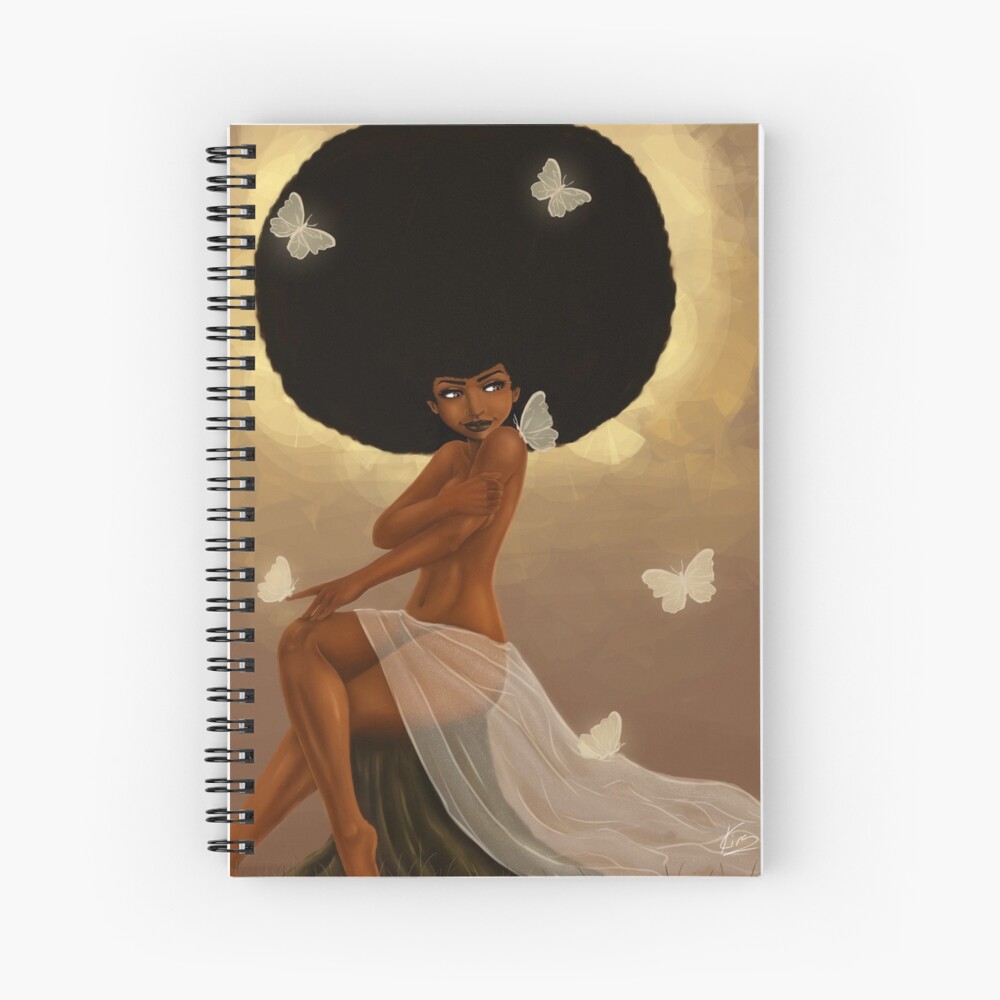 Fro and Butterflies| Beautiful Black Woman Painting | black women art